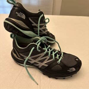 The North Face Women's ultra fastpack Black and Mint Trail Sneakers